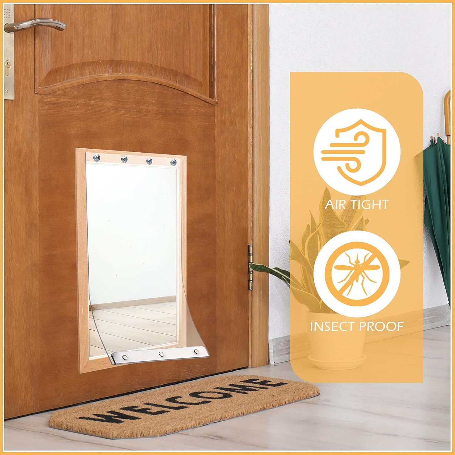 2 Pcs Dog Door Replacement Flaps Compatible with Ideal Ruff Weather Dog Door Model DSRWM 7.25 x 13 Inch M Clear Weatherproof Pet Dog Door Flap Home Supplies, Easy to Install · v2