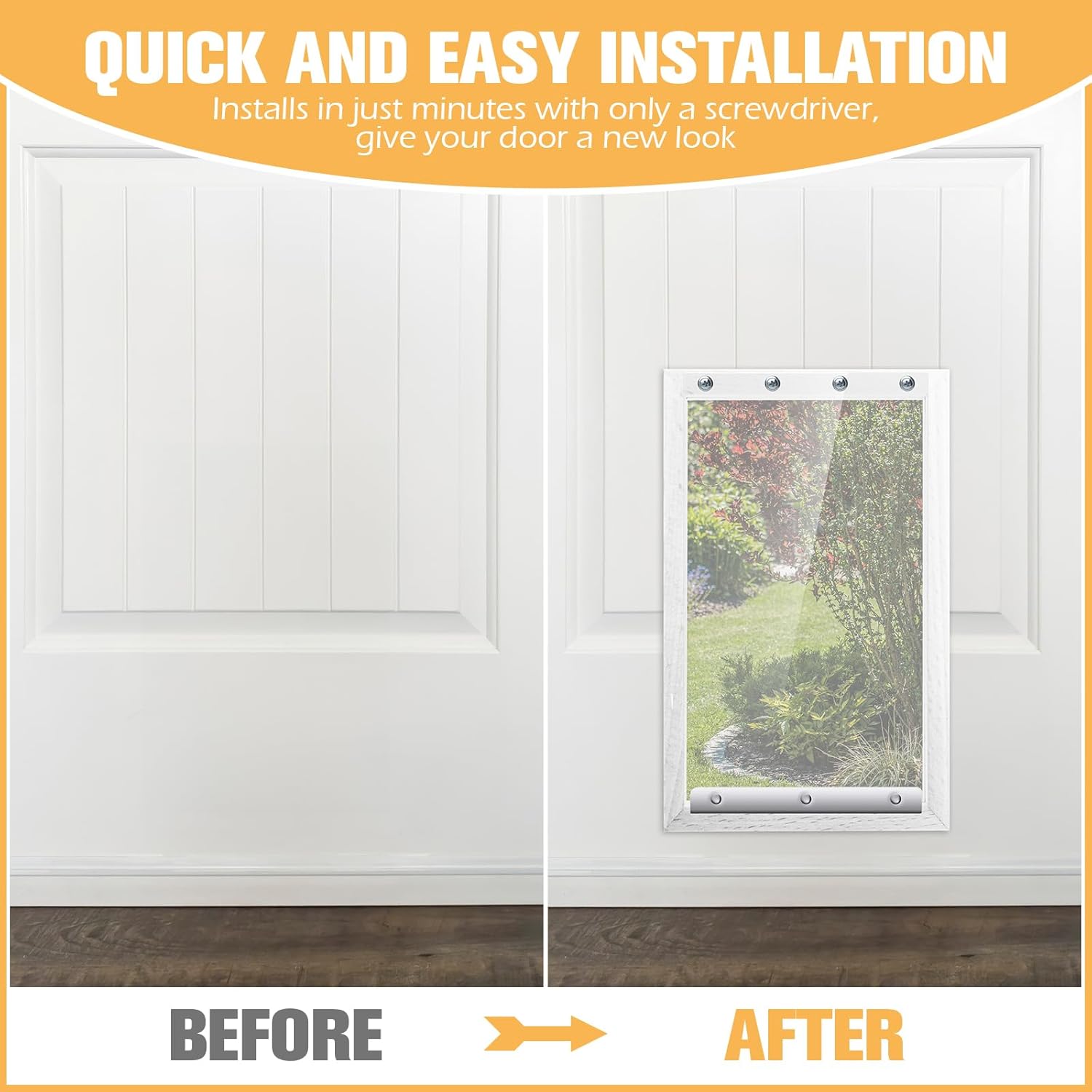 2 Pcs Dog Door Replacement Flaps Compatible with Ideal Ruff Weather Dog Door Model DSRWM 7.25 x 13 Inch M Clear Weatherproof Pet Dog Door Flap Home Supplies, Easy to Install · v2