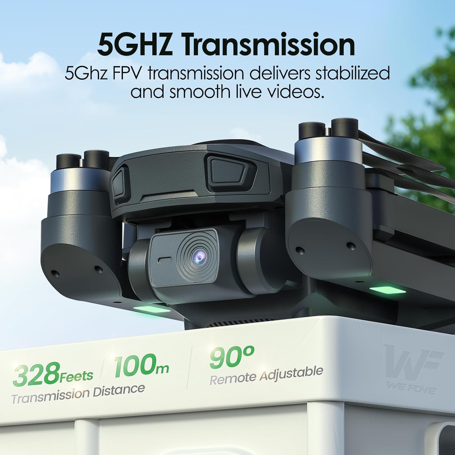 Drone with Camera for Kids 1080P FPV Drones for Beginners with 5G Transmission, WeFone WF20 Foldable RC Quadcopter Small Dron Toys, Brushless Motor, Altitude Hold, 3D Flips, 2 Batteries · v4