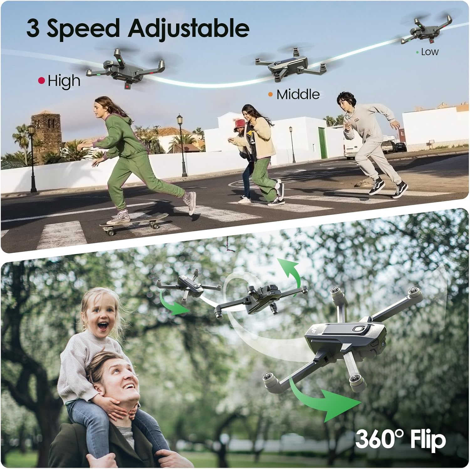 Drone with Camera for Kids 1080P FPV Drones for Beginners with 5G Transmission, WeFone WF20 Foldable RC Quadcopter Small Dron Toys, Brushless Motor, Altitude Hold, 3D Flips, 2 Batteries · v4