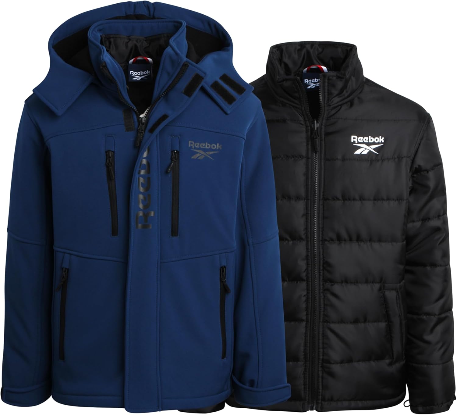 Reebok Boys Winter Coat – Waterproof Softshell Jacket with Removable Puffer Parka – System Ski Jacket for Boys (8-20)