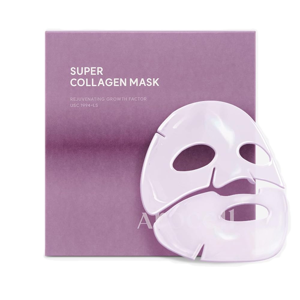 AROCELL Super Collagen Mask 4 Facial Sheet Dual Matrix Hydrogel Masks with Low Molecular Weight Collagen for Elasticity Hydrating Anti-Aging Cooling Korean Skincare, 43g x 4ea · v3