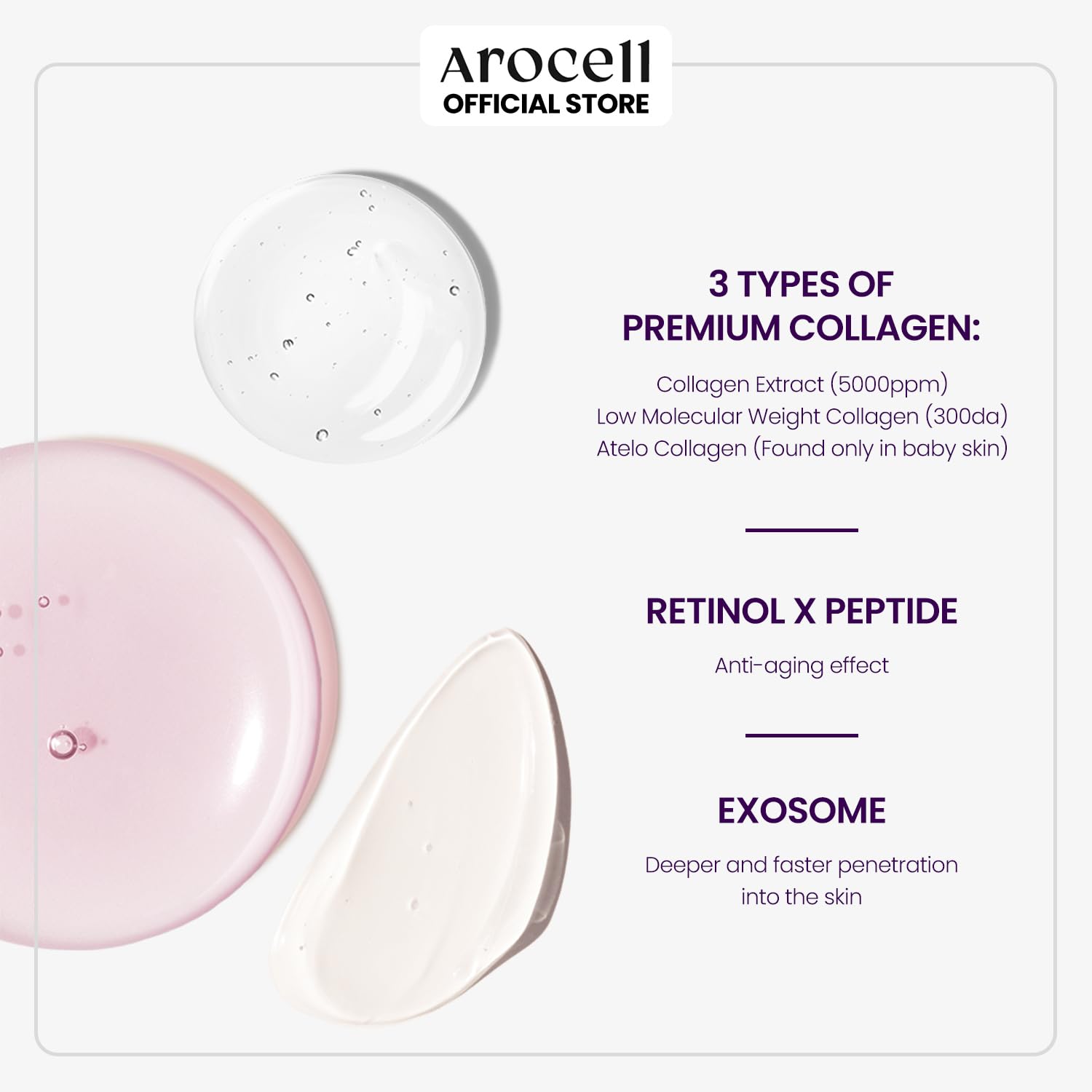 AROCELL Super Collagen Mask 4 Facial Sheet Dual Matrix Hydrogel Masks with Low Molecular Weight Collagen for Elasticity Hydrating Anti-Aging Cooling Korean Skincare, 43g x 4ea · v3