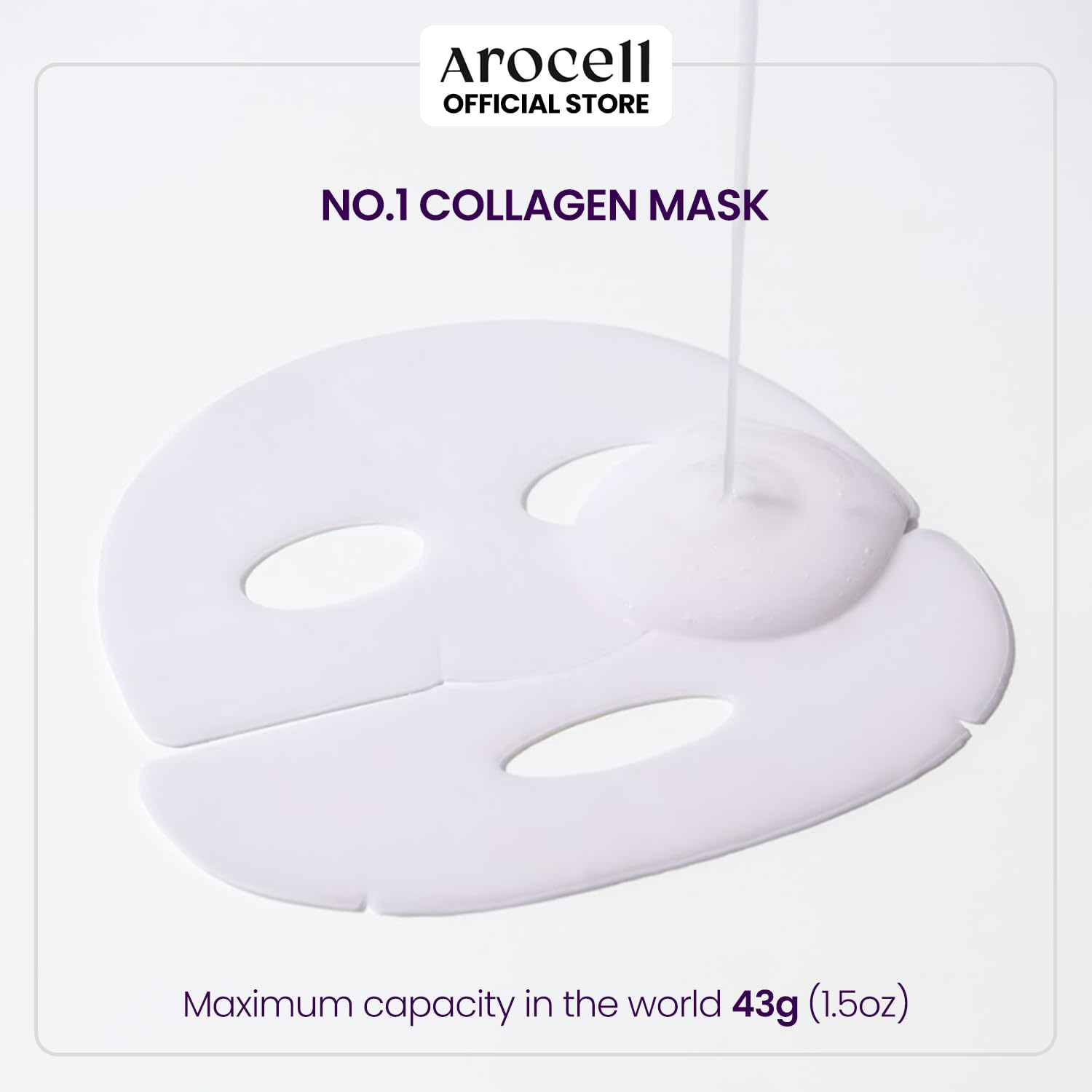 AROCELL Super Collagen Mask 4 Facial Sheet Dual Matrix Hydrogel Masks with Low Molecular Weight Collagen for Elasticity Hydrating Anti-Aging Cooling Korean Skincare, 43g x 4ea · v3