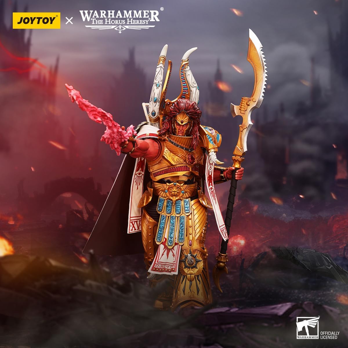 JOYTOY Warhammer 30.000 duizend zonen, 8,7 inch, Magnus The Red Primarch of The XVth Legion, actiefiguur op schaal 1:18, Mecha Joy Toy, model uit de speelgoedcollectie