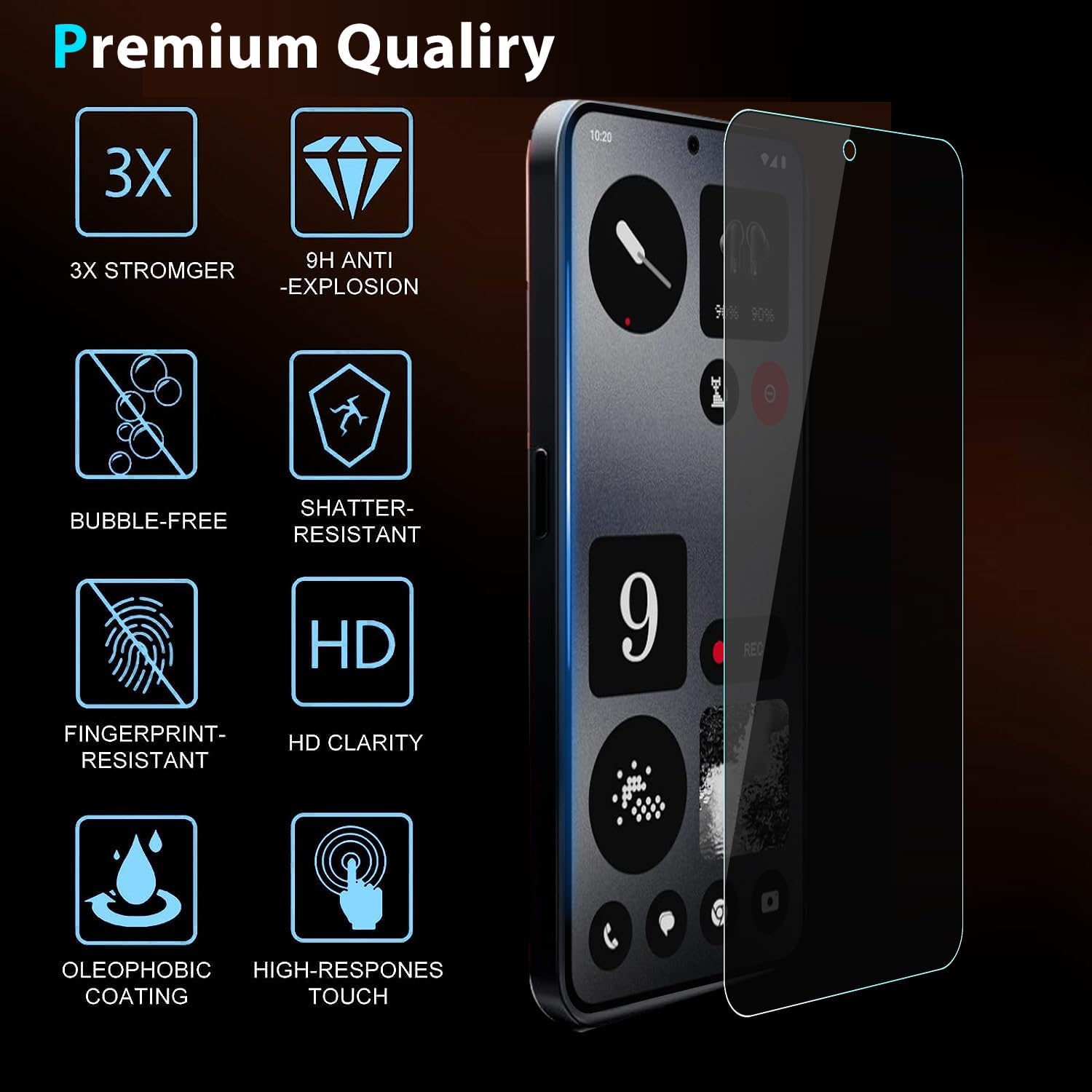 2-Pack Nothing CMF Phone 1 Privacy Ochraniacz ekranu ze szkła hartowanego, odporna na odblaski twardość 9H [dotyk 3D] [przyjazny dla obudowy] [zapobiegający zarysowaniom] [przeciw odciskom palca] Bez bąbelków