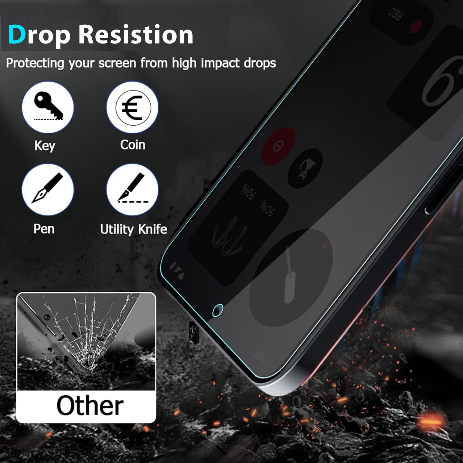 2-Pack Nothing CMF Phone 1 Privacy Ochraniacz ekranu ze szkła hartowanego, odporna na odblaski twardość 9H [dotyk 3D] [przyjazny dla obudowy] [zapobiegający zarysowaniom] [przeciw odciskom palca] Bez bąbelków