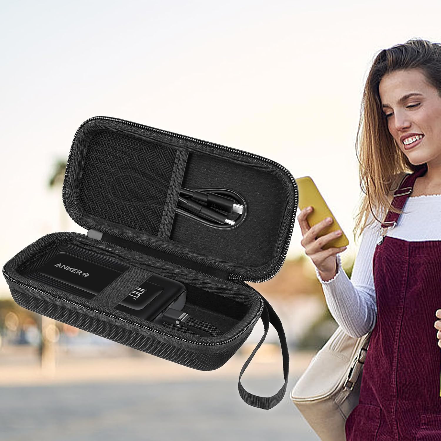 khanka Hard Travel Case Replacement for Anker Zolo Power Bank, 10,000mAh 30W Portable Charger, Case Only.(Black) · v3