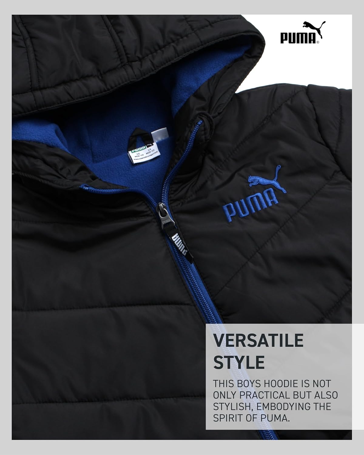 PUMA Boys Puffer Bubble Jacket - Polar Fleece Lined Outerwear Jacket for Boys (S-XL)