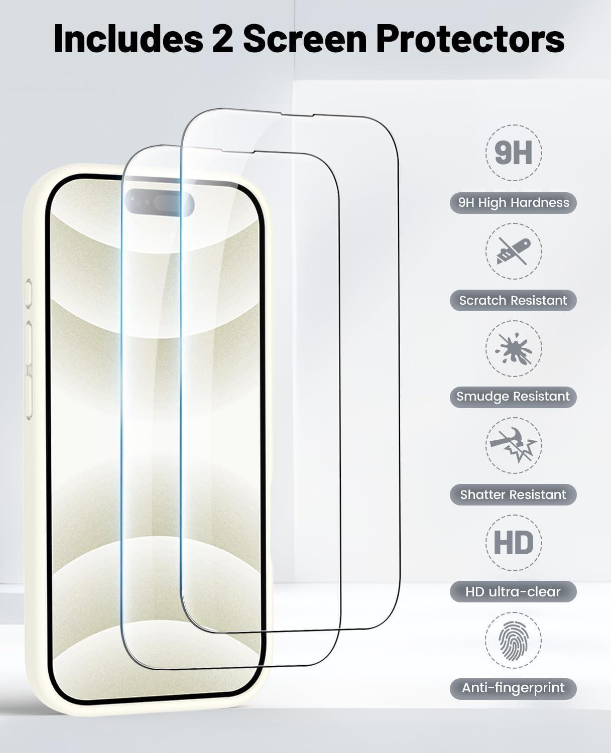 Чехол OTOFLY, совместимый с iPhone 16 Pro Max, совместимый с MagSafe, ударопрочный магнитный силиконовый чехол для iPhone 16 Pro Max, [Защита военного класса] [2 защитных пленки], кремовый
