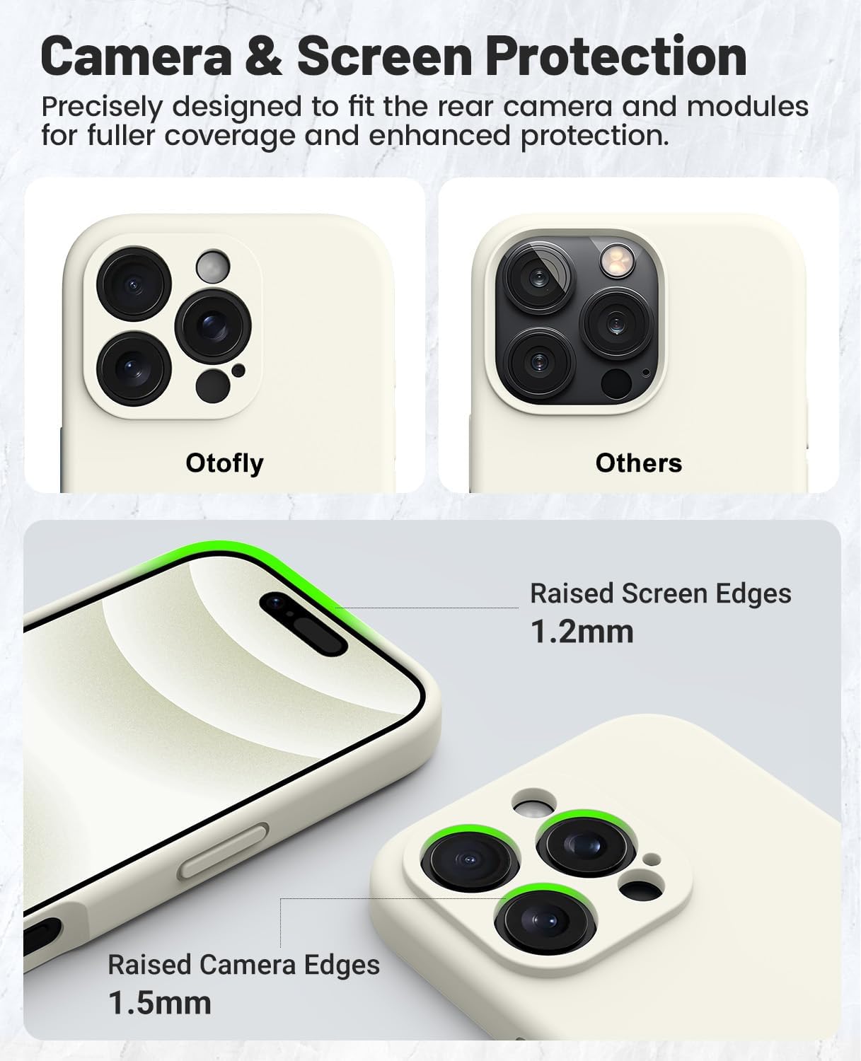 Чехол OTOFLY, совместимый с iPhone 16 Pro Max, совместимый с MagSafe, ударопрочный магнитный силиконовый чехол для iPhone 16 Pro Max, [Защита военного класса] [2 защитных пленки], кремовый