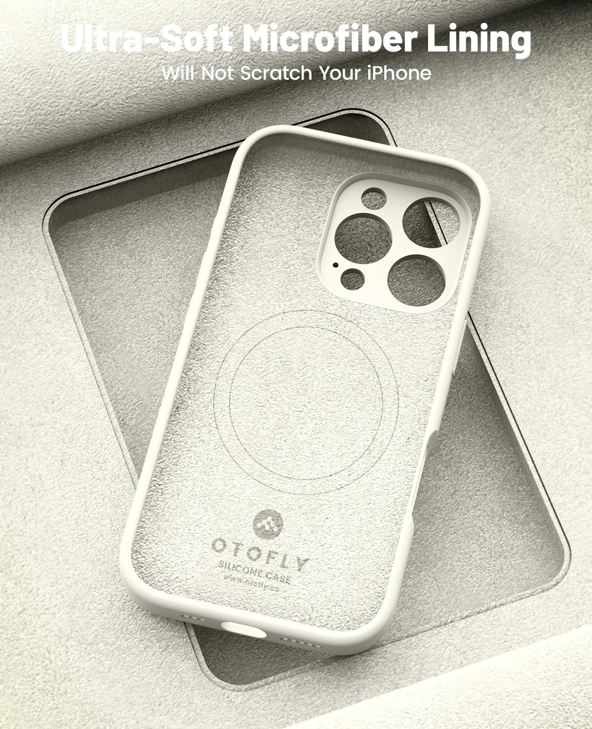 Чехол OTOFLY, совместимый с iPhone 16 Pro Max, совместимый с MagSafe, ударопрочный магнитный силиконовый чехол для iPhone 16 Pro Max, [Защита военного класса] [2 защитных пленки], кремовый