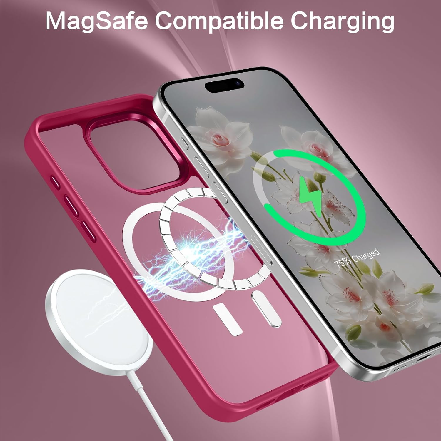 BENTOBEN für iPhone 15 Pro Handyhülle iPhone 15 Pro Magnetisch [kompatibel mit MagSafe] Transluzente, matte, schlanke, stoßfeste Anti-Fingerabdruck-Schutzhülle für iPhone 15 Pro 6.1“ Light Plum
