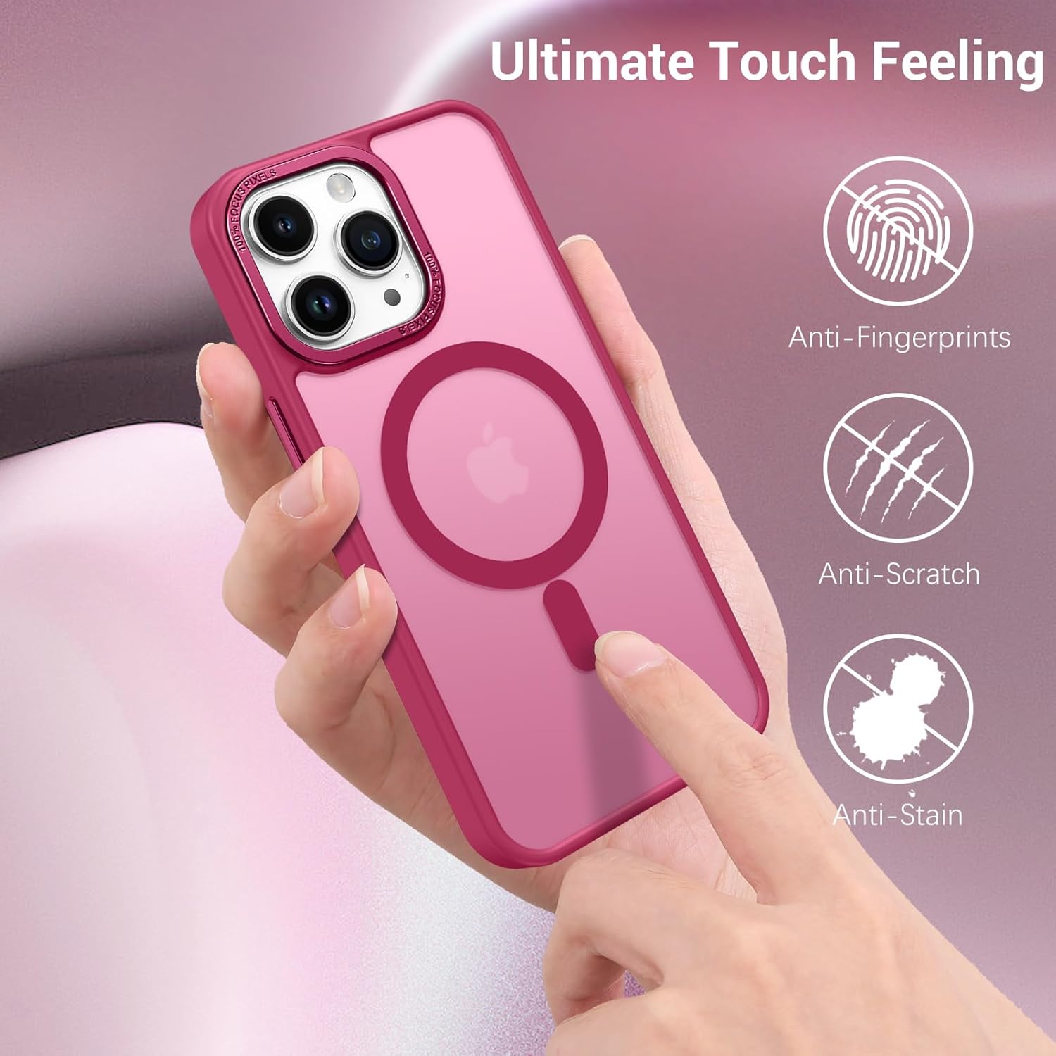 BENTOBEN für iPhone 15 Pro Handyhülle iPhone 15 Pro Magnetisch [kompatibel mit MagSafe] Transluzente, matte, schlanke, stoßfeste Anti-Fingerabdruck-Schutzhülle für iPhone 15 Pro 6.1“ Light Plum