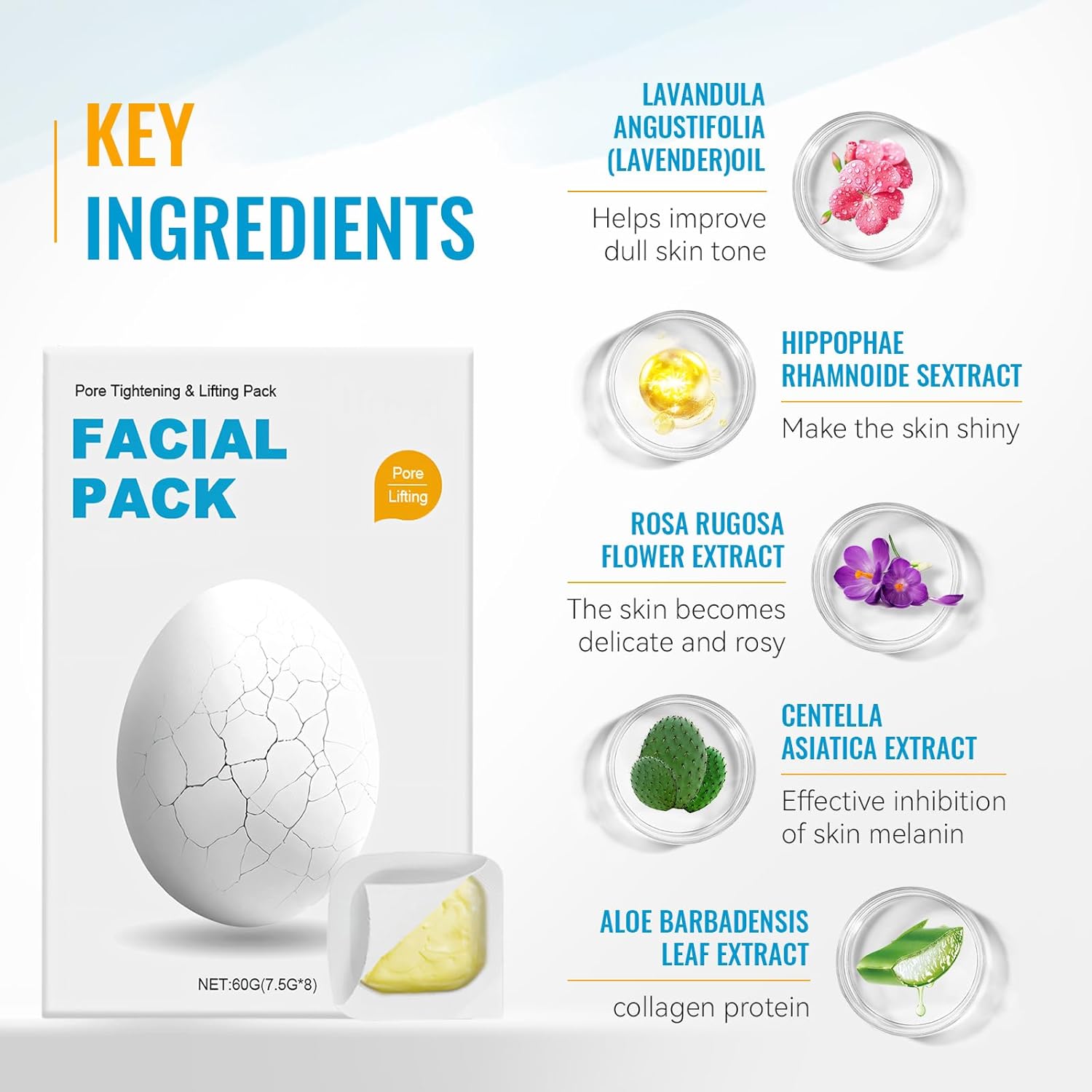 Zombie Face Mask Peel Off, Pore Tightening  Lifting Pack, 8 ea Hydrating Zombie mask, Smooth Skin Facial Mask, Anti-Aging, Anti-Wrinkles Brightening Skin for All Skin Types (1Box)