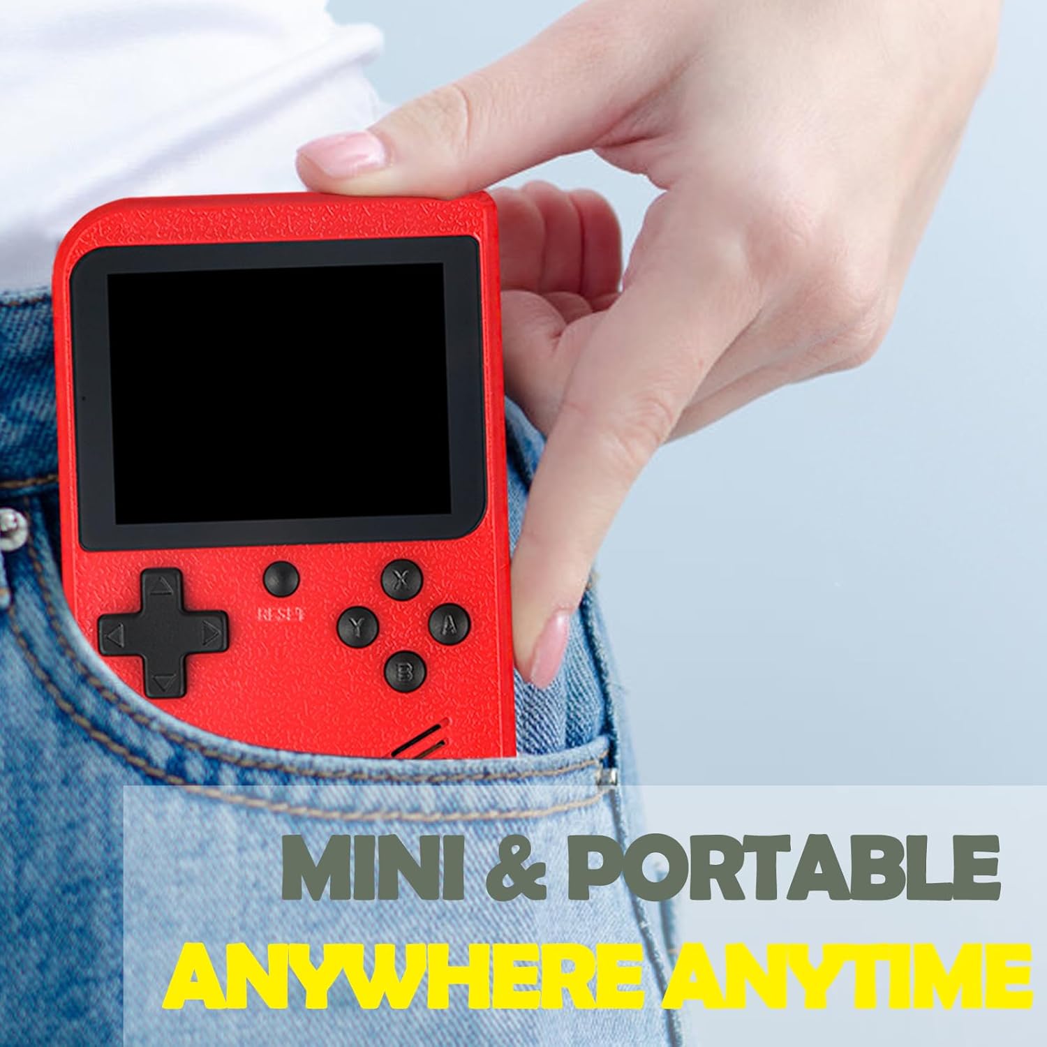 Console di gioco portatile retrò, sistema di gioco portatile con 500 giochi classici, schermo 3.0, batteria ricaricabile integrata da 1020 mAh, modalità due giocatori, ideale per bambini e adulti