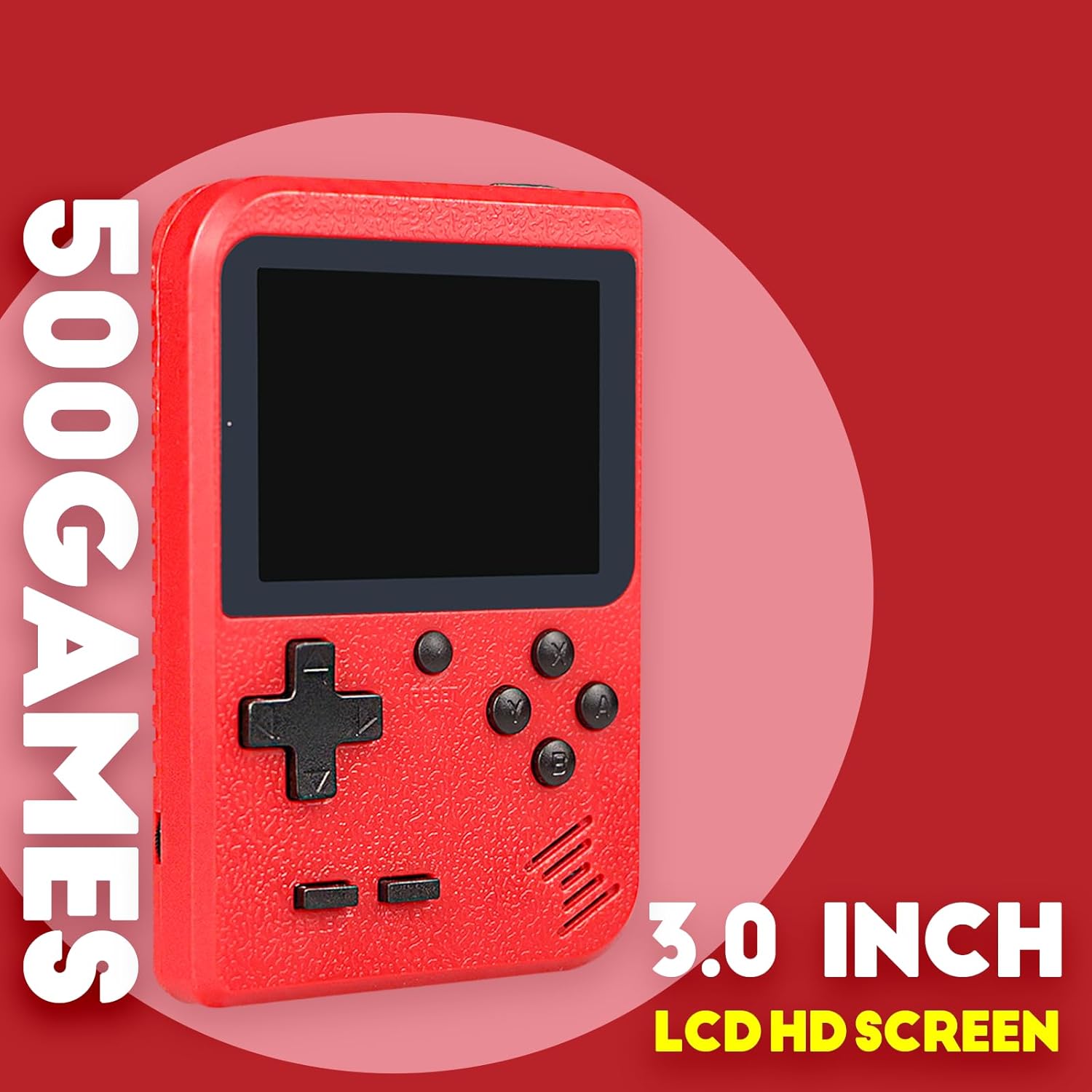 Console di gioco portatile retrò, sistema di gioco portatile con 500 giochi classici, schermo 3.0, batteria ricaricabile integrata da 1020 mAh, modalità due giocatori, ideale per bambini e adulti