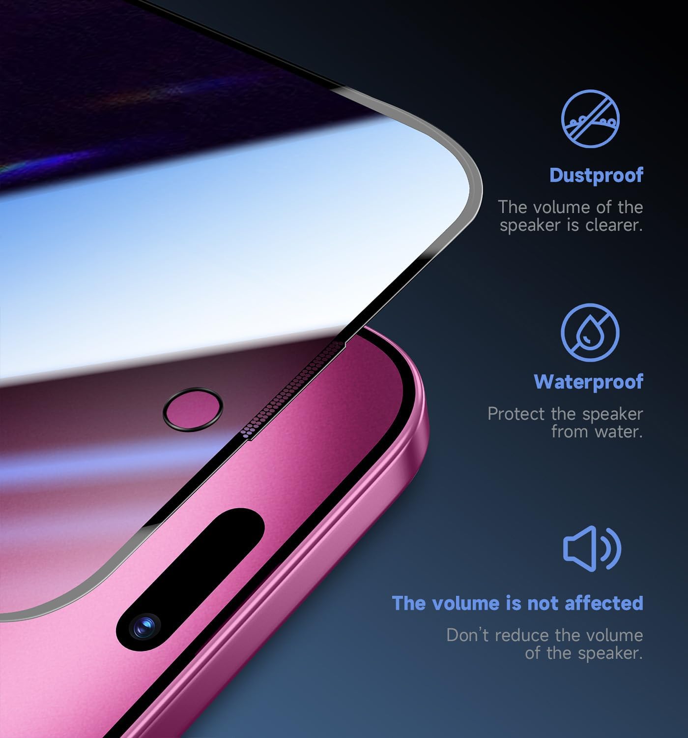 MAGIC JOHN 2er-Pack für iPhone 16 Plus, 6,7 Zoll Displayschutz aus gehärtetem Glas, automatische Staubentfernung, blasenfrei, einfache Installation