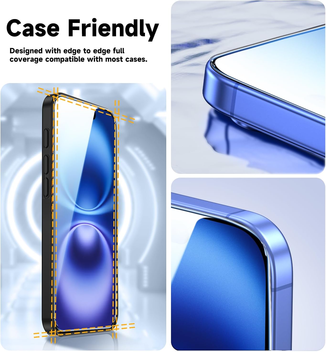 MAGIC JOHN 2 Pack for iPhone 16 (6.1) inch Tempered Glass Screen Protector, Auto Dust-Elimination, Bubble Free, Easy Installation, HD Clear