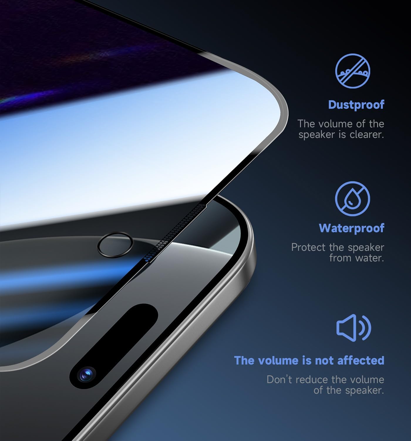 MAGIC JOHN Displayschutz aus gehärtetem Glas für iPhone 16 Pro Max, 6,9 Zoll, Sichtschutz, automatische Staubentfernung, blasenfrei, einfache Montage