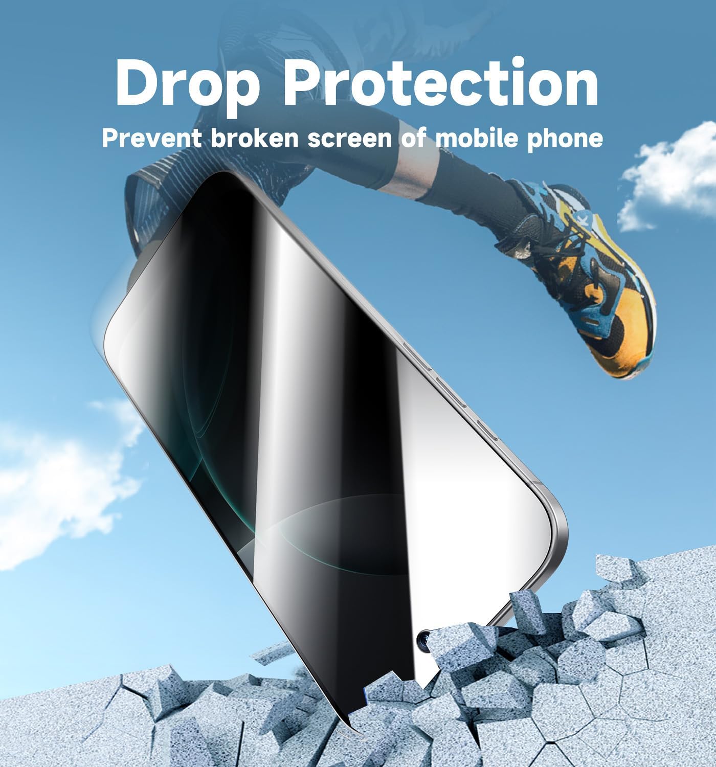 MAGIC JOHN Displayschutz aus gehärtetem Glas für iPhone 16 Pro Max, 6,9 Zoll, Sichtschutz, automatische Staubentfernung, blasenfrei, einfache Montage