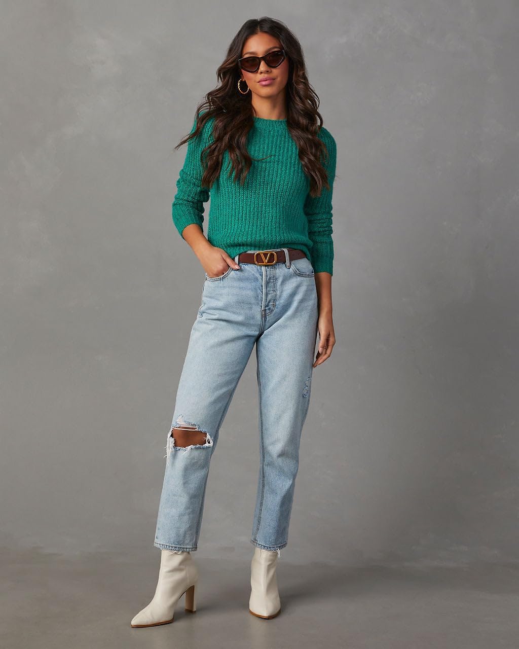 cordat Womens 2024 Fall Long Sleeve Turtleneck Sweater Tops Hollow Knit Soft Pullover Jumper · v3