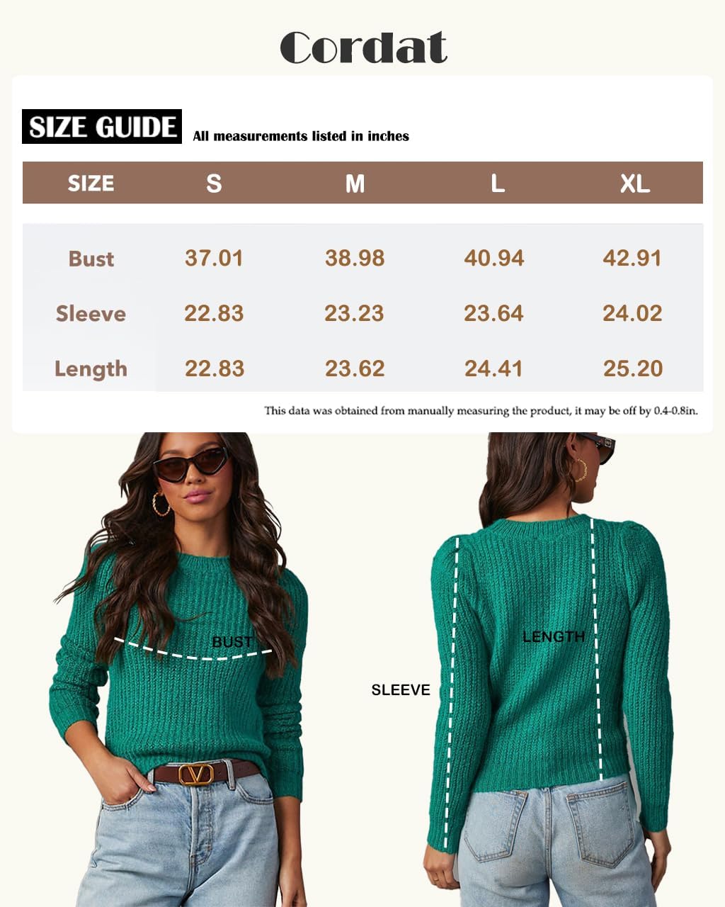 cordat Womens 2024 Fall Long Sleeve Turtleneck Sweater Tops Hollow Knit Soft Pullover Jumper · v3