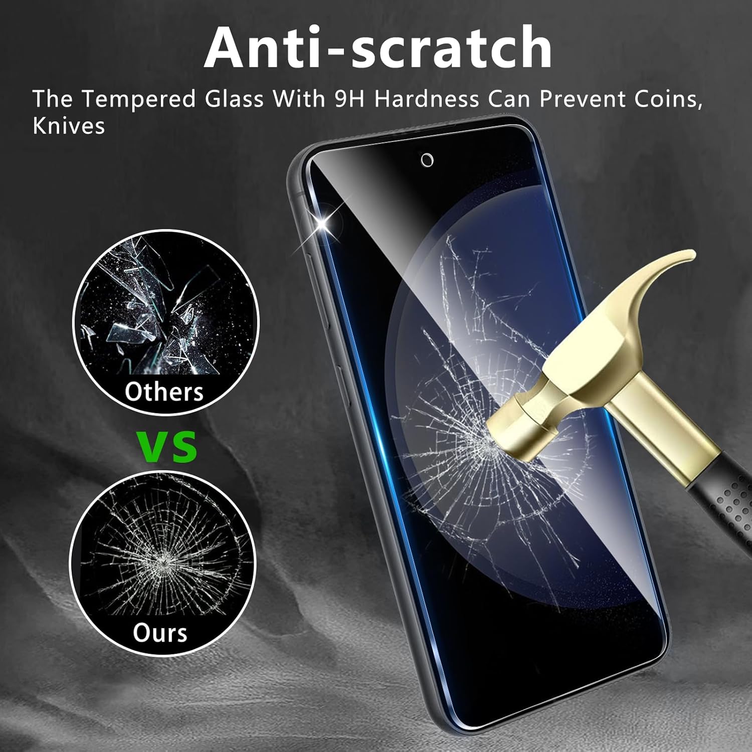 Lot de 2 films de protection d'écran conçus pour le Samsung Galaxy S23 FE avec lot de 2 protecteurs d'objectif d'appareil photo, film en verre trempé anti-espionnage à couverture complète, dureté 9H, sans bulles, facile à installer