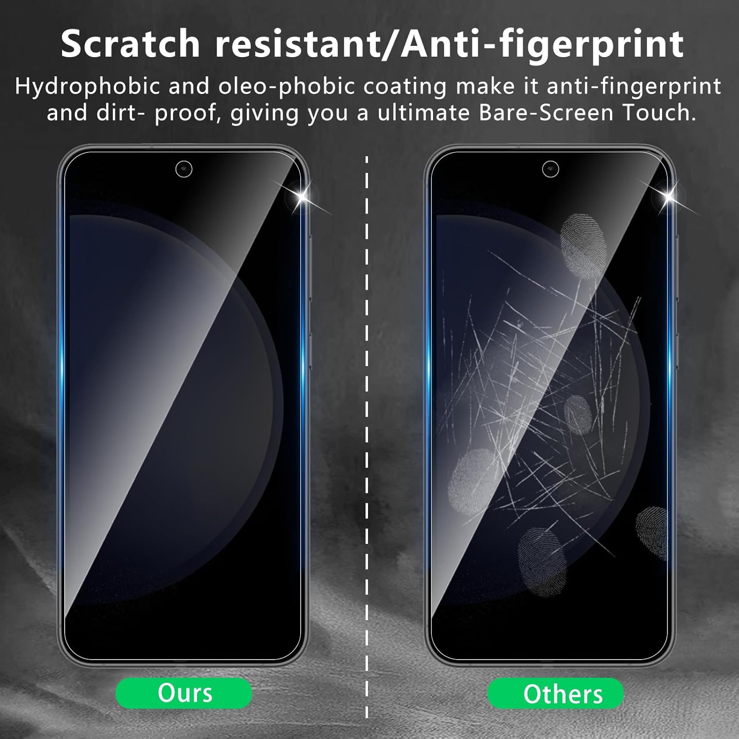 Lot de 2 films de protection d'écran conçus pour le Samsung Galaxy S23 FE avec lot de 2 protecteurs d'objectif d'appareil photo, film en verre trempé anti-espionnage à couverture complète, dureté 9H, sans bulles, facile à installer