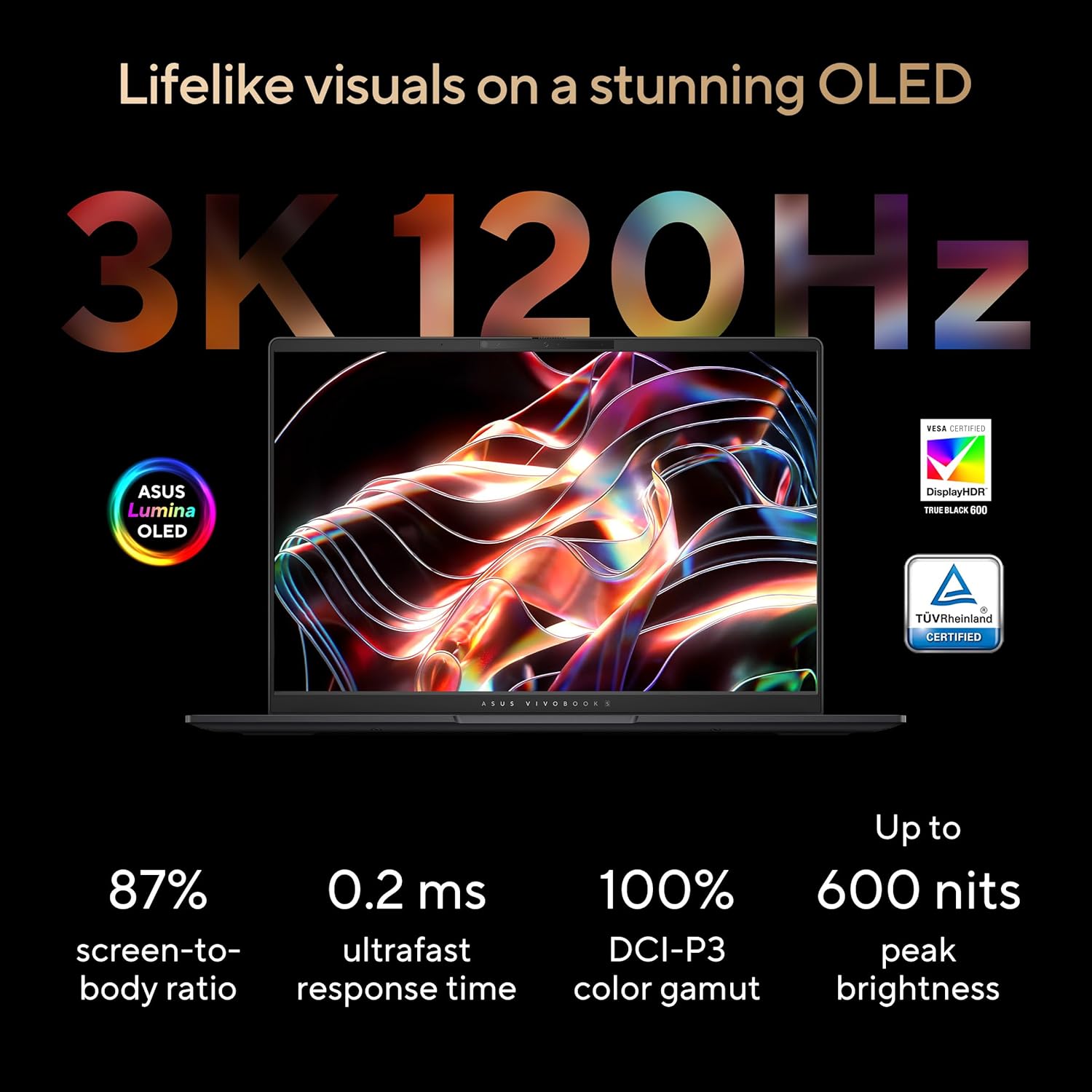 ASUS Vivobook S 14 OLED Laptop, AMD Ryzen AI 9, 24GB, 512GB SSD, Neutral Black, M5406WA-DS76 · v2
