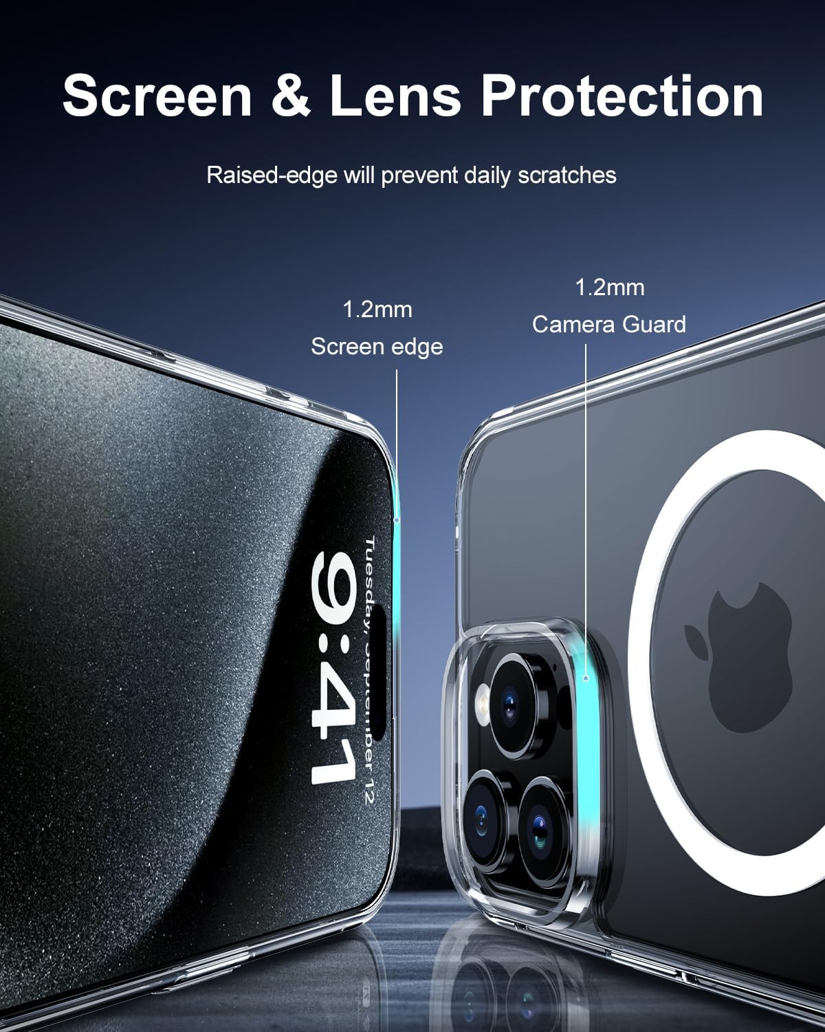 iPhone 16 Pro Max için Ultra Şeffaf Kılıf, MagSafe ile Uyumlu, [16FT Düşme Koruması] [Sararmaya Dayanıklı] iPhone 16 Pro Max için Çizilmeye Dayanıklı Manyetik İnce Telefon Kılıfı, Şeffaf