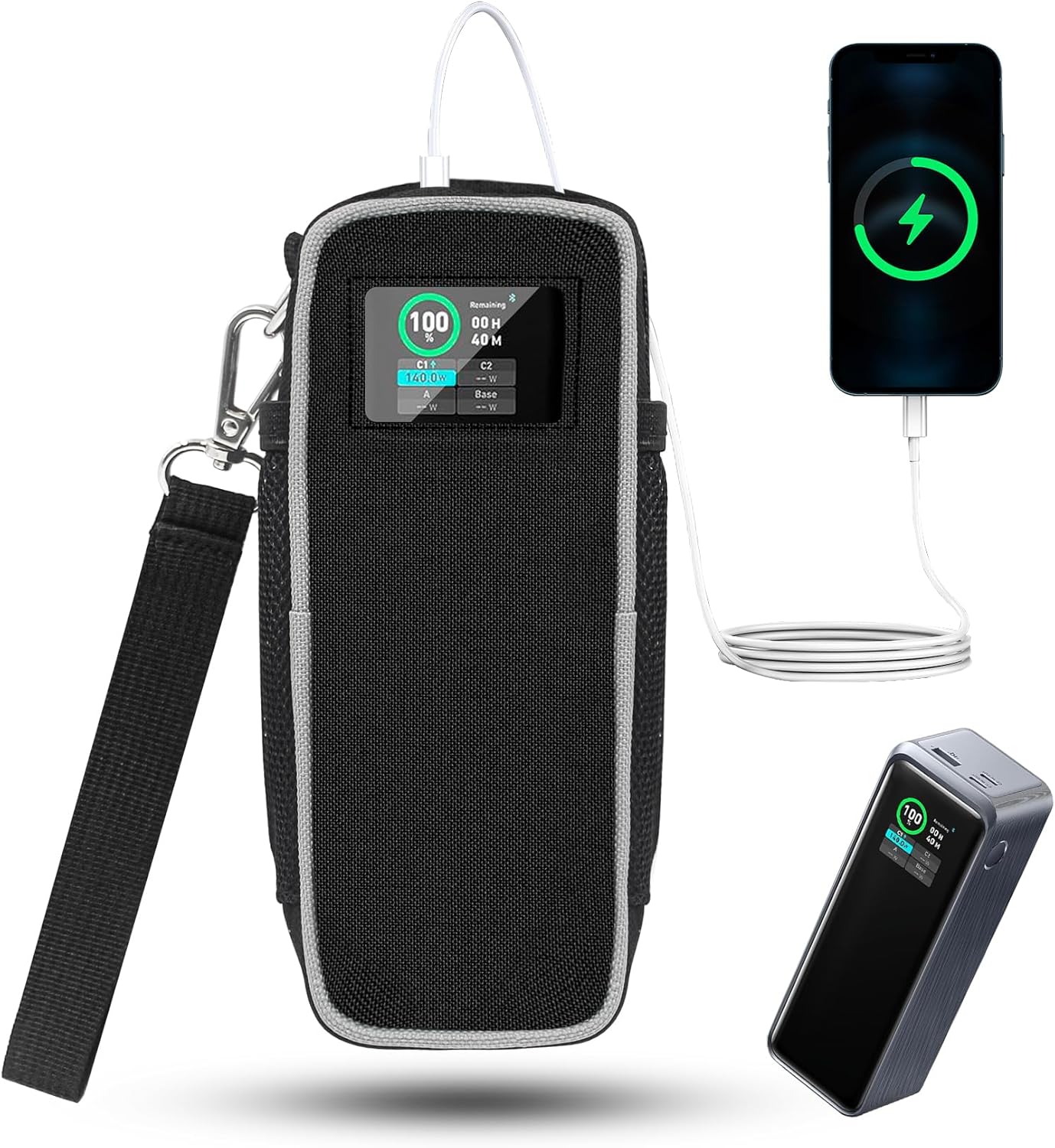 กระเป๋าใส่พาวเวอร์แบงค์ Anker Prime (27,650mAh) กระเป๋าใส่พาวเวอร์แบงค์แบบพกพาพร้อมช่องตาข่ายเสริม กระเป๋าใส่พาวเวอร์แบงค์ Anker 250W สำหรับการเดินทาง ผ้า Oxford (เฉพาะเคส)