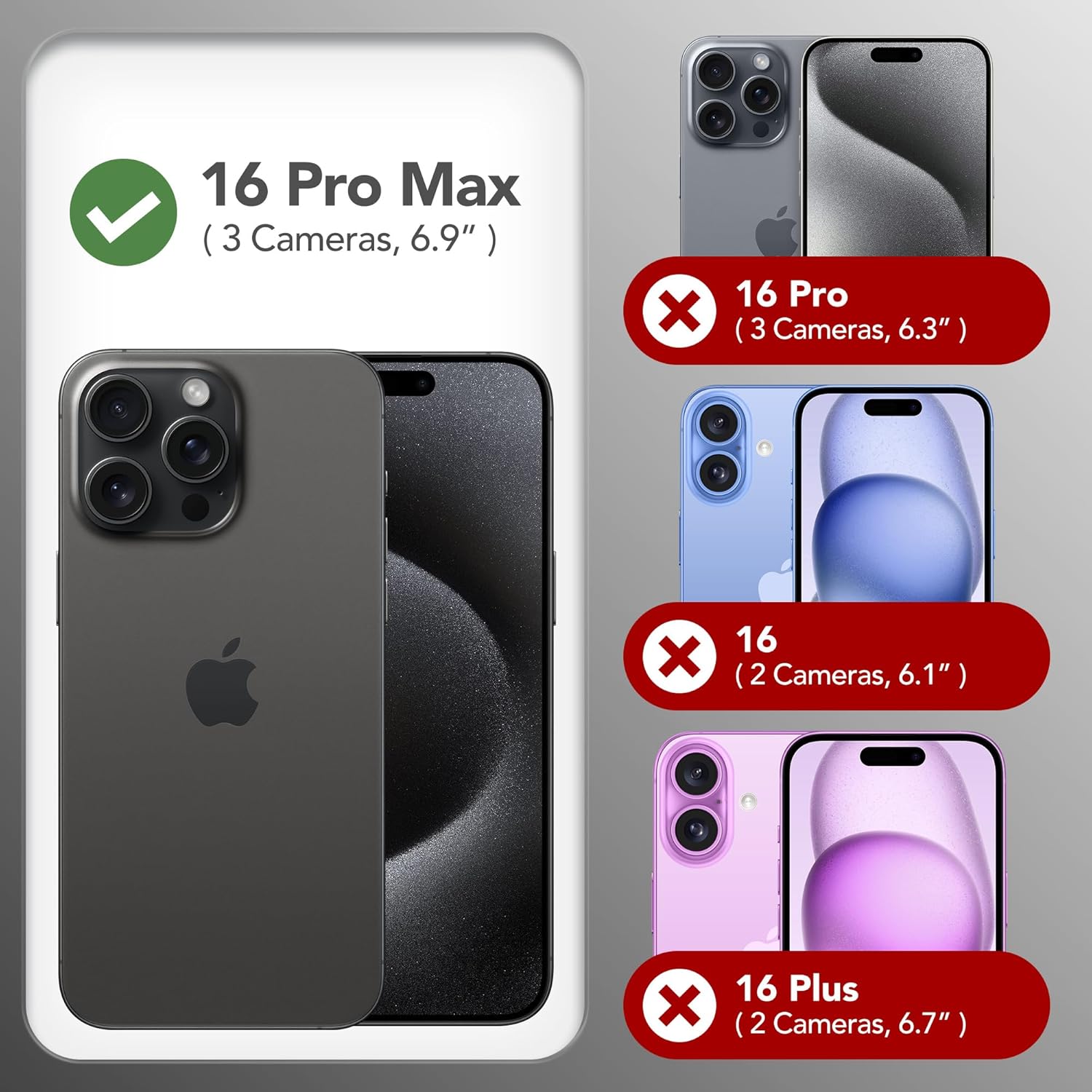 GONEZ Compatible with iPhone 16 Pro Max Case, Compatible with MagSafe, Liquid Silicone Case, 2 Screen Protectors 2 Len Protectors, Full Body Protective Shockproof Phone Cover 6.9, Light Taro