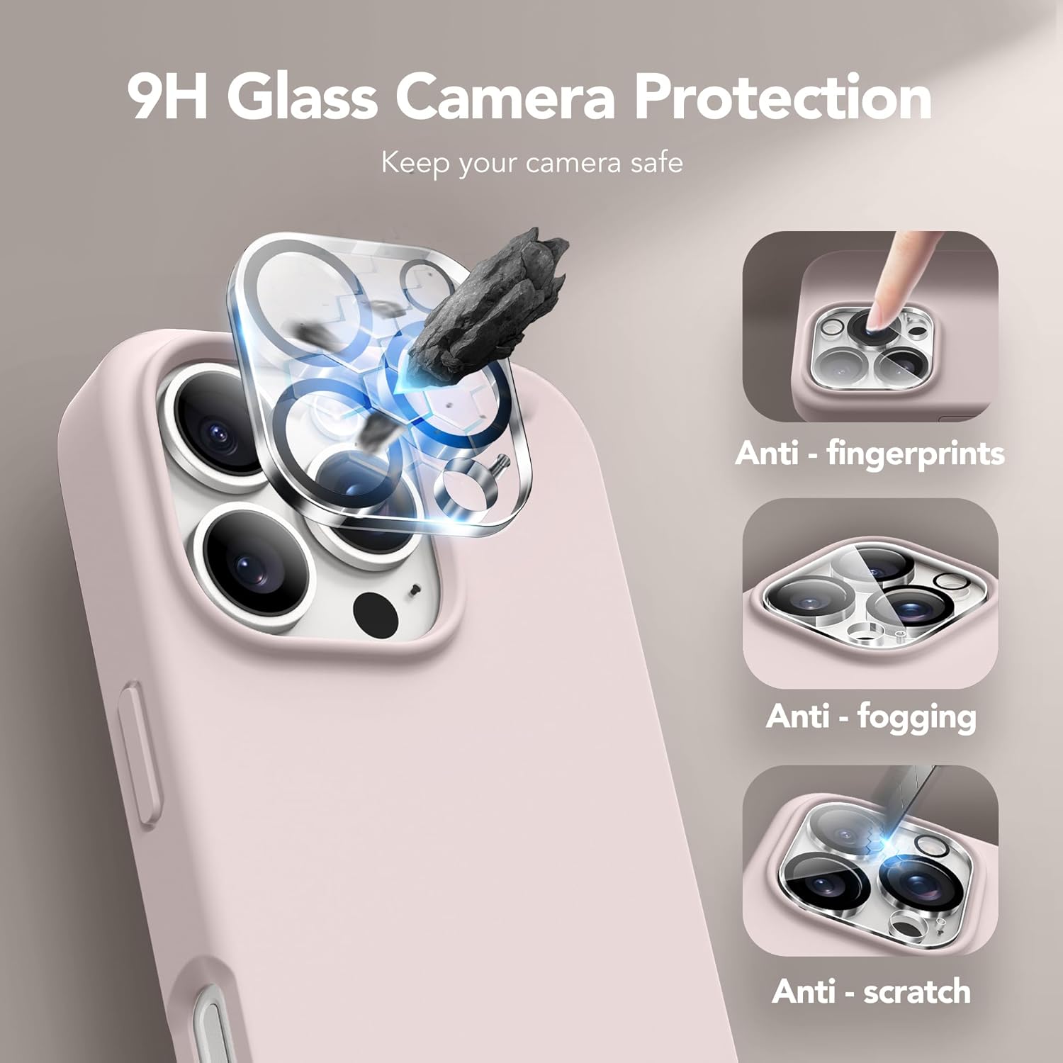 GONEZ Compatible with iPhone 16 Pro Max Case, Compatible with MagSafe, Liquid Silicone Case, 2 Screen Protectors 2 Len Protectors, Full Body Protective Shockproof Phone Cover 6.9, Light Taro