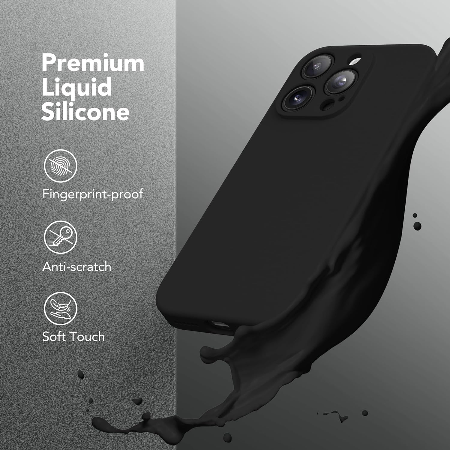 Casing Magnetik untuk iPhone 16 Pro Max, Kompatibel dengan MagSafe, [Perlindungan Kamera Penuh][2 Pelindung Layar] Casing Ponsel Pelindung Silikon Tahan Guncangan untuk iPhone 16 Pro Max 6.9, Hitam
