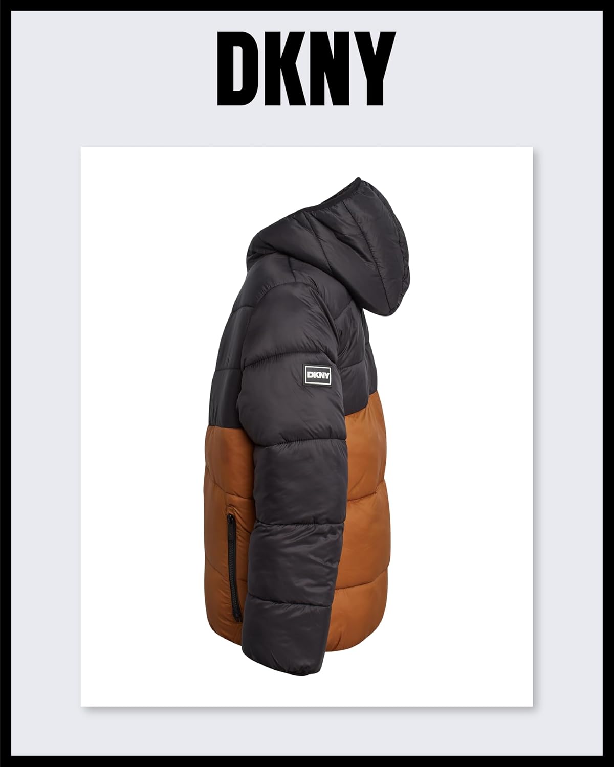 DKNY Boys Puffer Jacket - Full Zip Up Hooded Reversible Puffer to Sherpa Winter Jacket - Heavyweight Jackets for Boys (8-20)