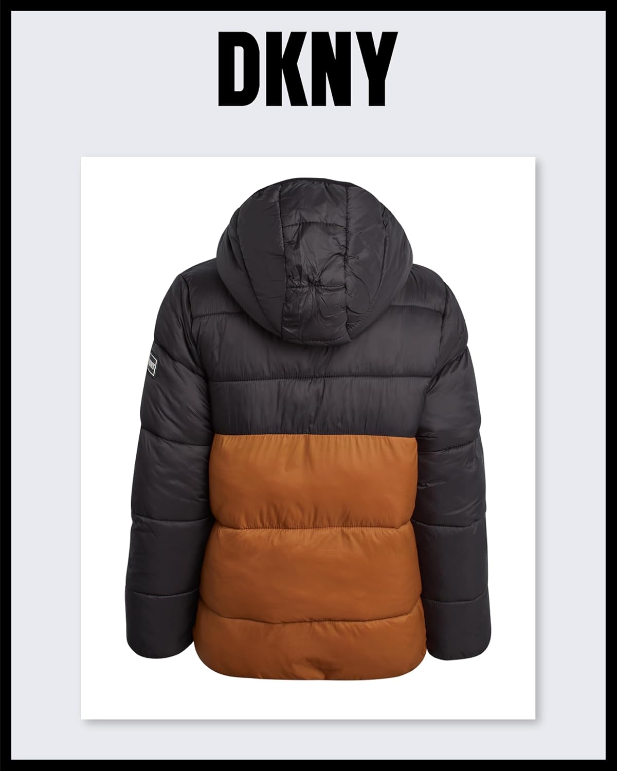 DKNY Boys Puffer Jacket - Full Zip Up Hooded Reversible Puffer to Sherpa Winter Jacket - Heavyweight Jackets for Boys (8-20)