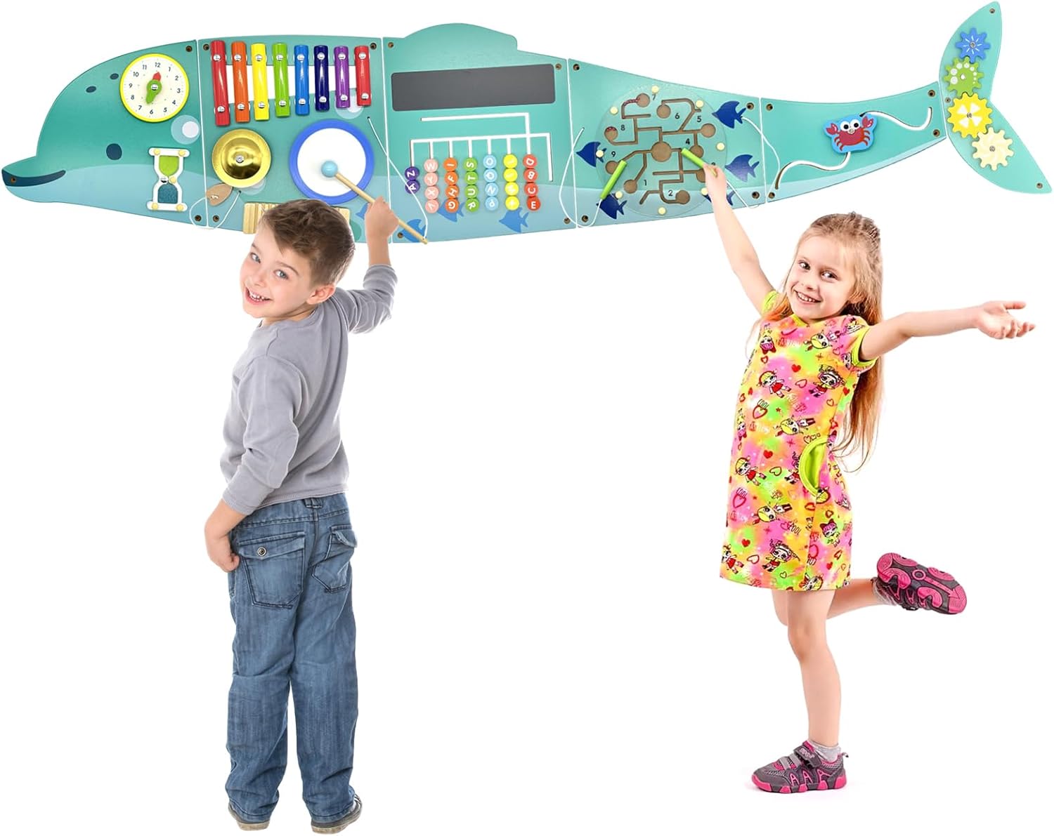 Activity Wall Busy Board Panels, Montessori Sensory Toys, Wall Activity Center, Educational Toy, Interactive Wooden Learning Toy for Toddler Playroom  Childrens Daycare · v6