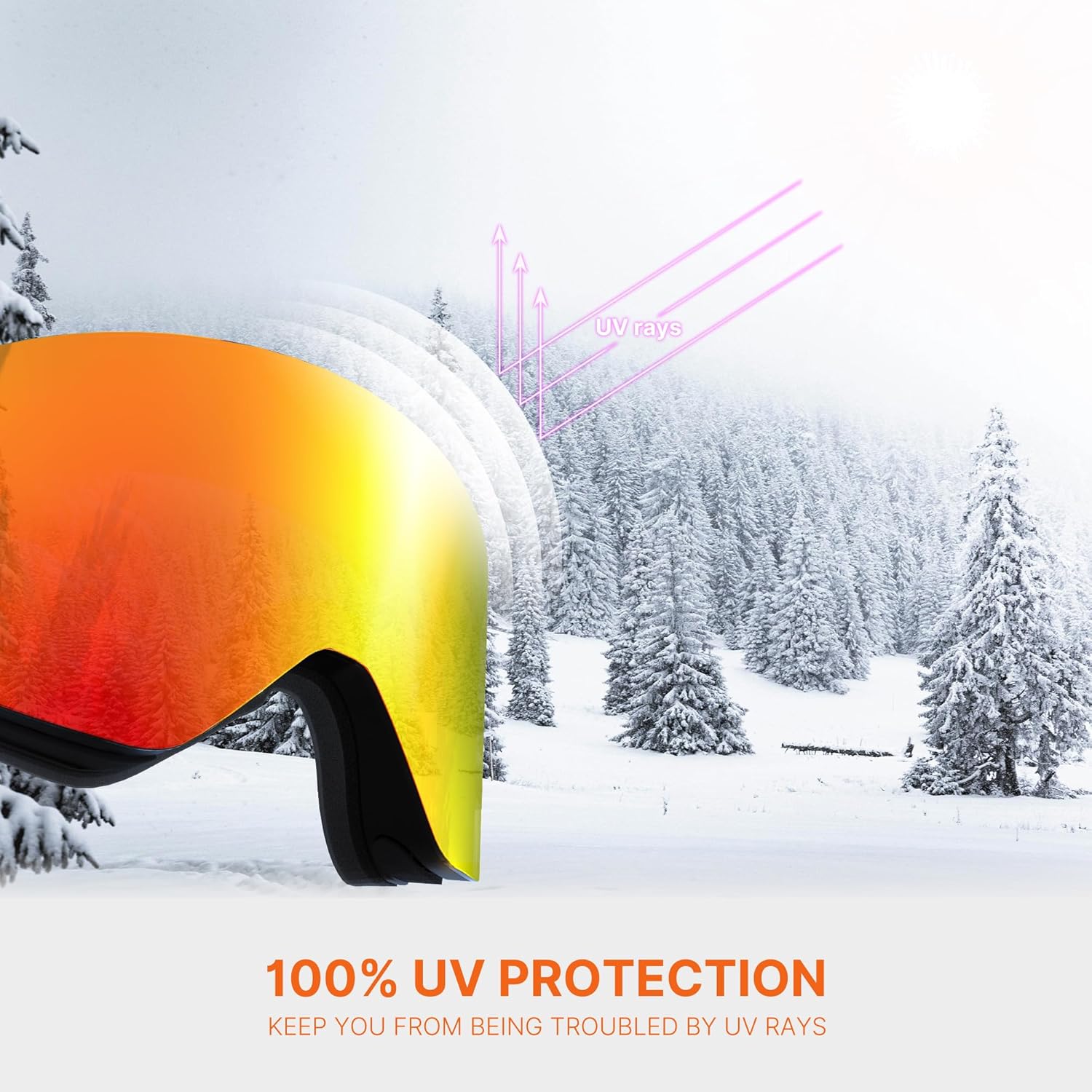 Ski Goggles Lenses are Produced by Carl Zeiss Sunlens, Flip-Up Snow Goggles with Replaceable Lens for Men and Women · v3