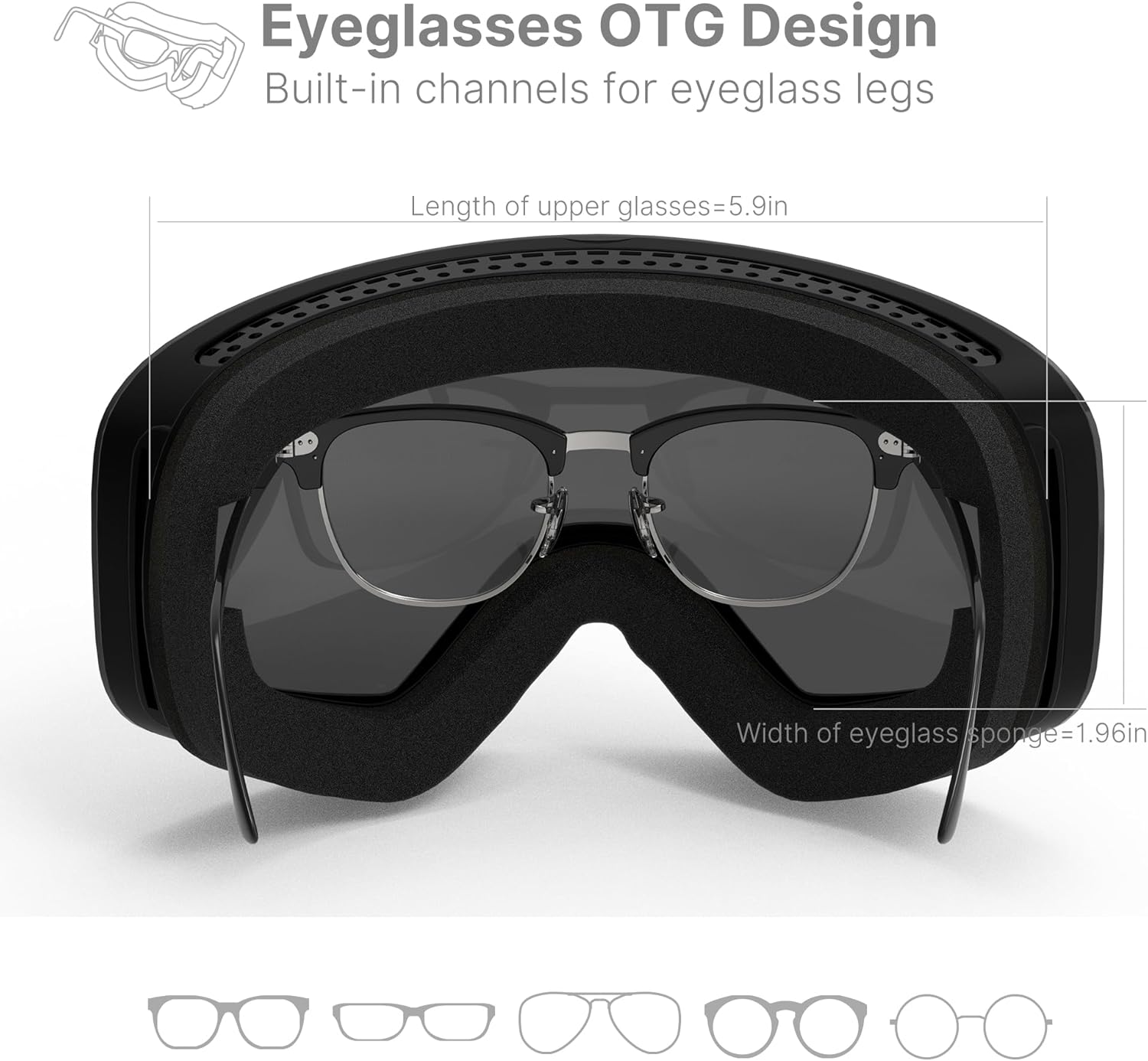 Ski Goggles Lenses are Produced by Carl Zeiss Sunlens, Flip-Up Snow Goggles with Replaceable Lens for Men and Women · v3