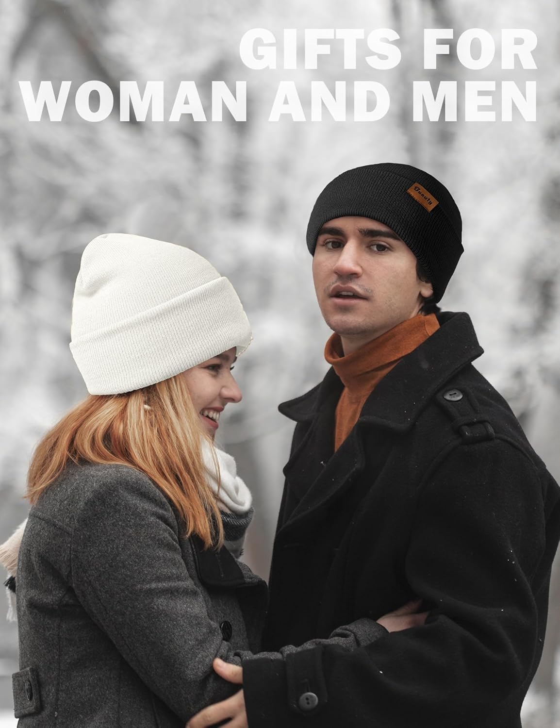 Beanie-Mützen für Herren, Damen, gestrickte Wintermütze, warme Totenkopf-Strumpfmütze, gestreifte Schneemütze, beheizte Mütze mit Bündchen