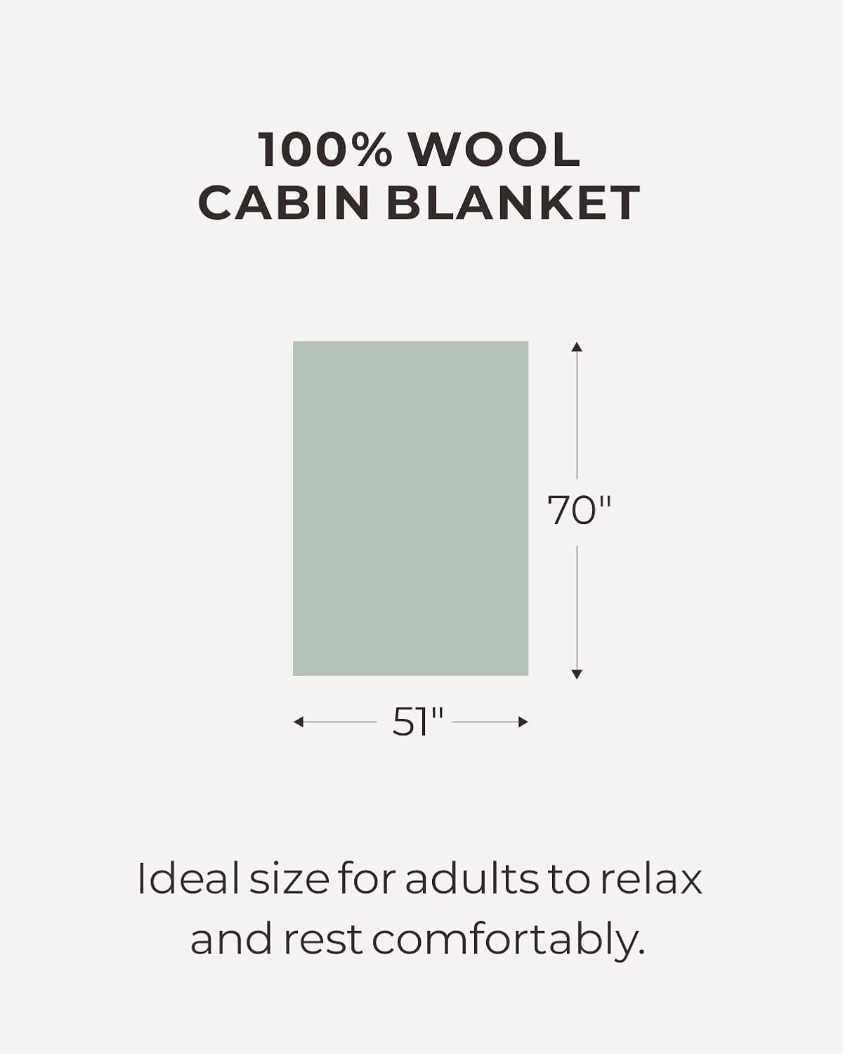 CRISPY BAA BAA- 100% Wool Korean Cabin Blanket London Fog 51 70" - Cozy Fleece Blankets for Adults Thick Heavy Soft Ideal for All Seasons Living Room Camping · v4