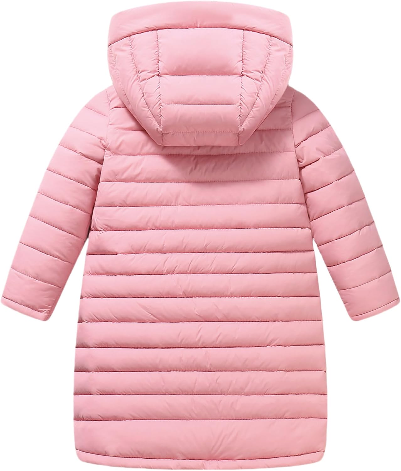 Happy Cherry Kids Long Down Coat Girls Zipper Puffer Hooded Jacket Boys Lightweight Winter Jackets Outwear