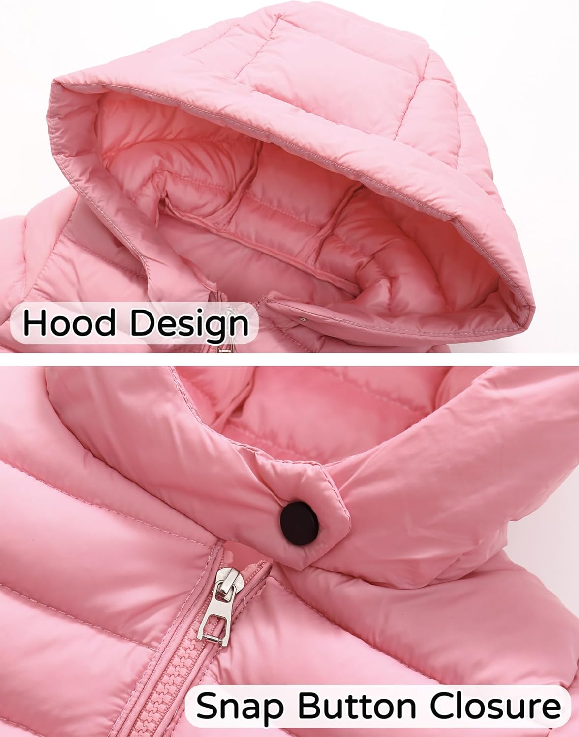 Happy Cherry Kids Long Down Coat Girls Zipper Puffer Hooded Jacket Boys Lightweight Winter Jackets Outwear