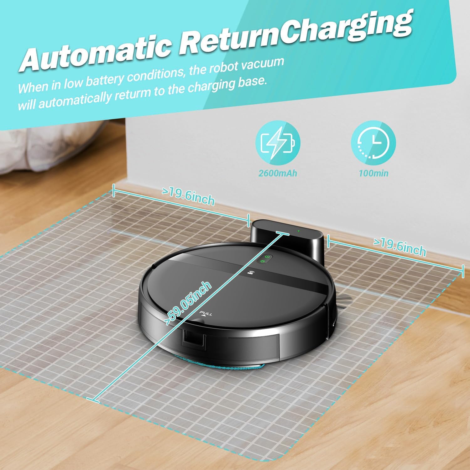 Robot Vacuum and Mop Combo, Tangle-Free Powerful Suction, Robotic Vacuum Cleaner - Alexa  App Scheduling, Long Runtime, Automatic Robot Vacuum Cleaners for Home · v3