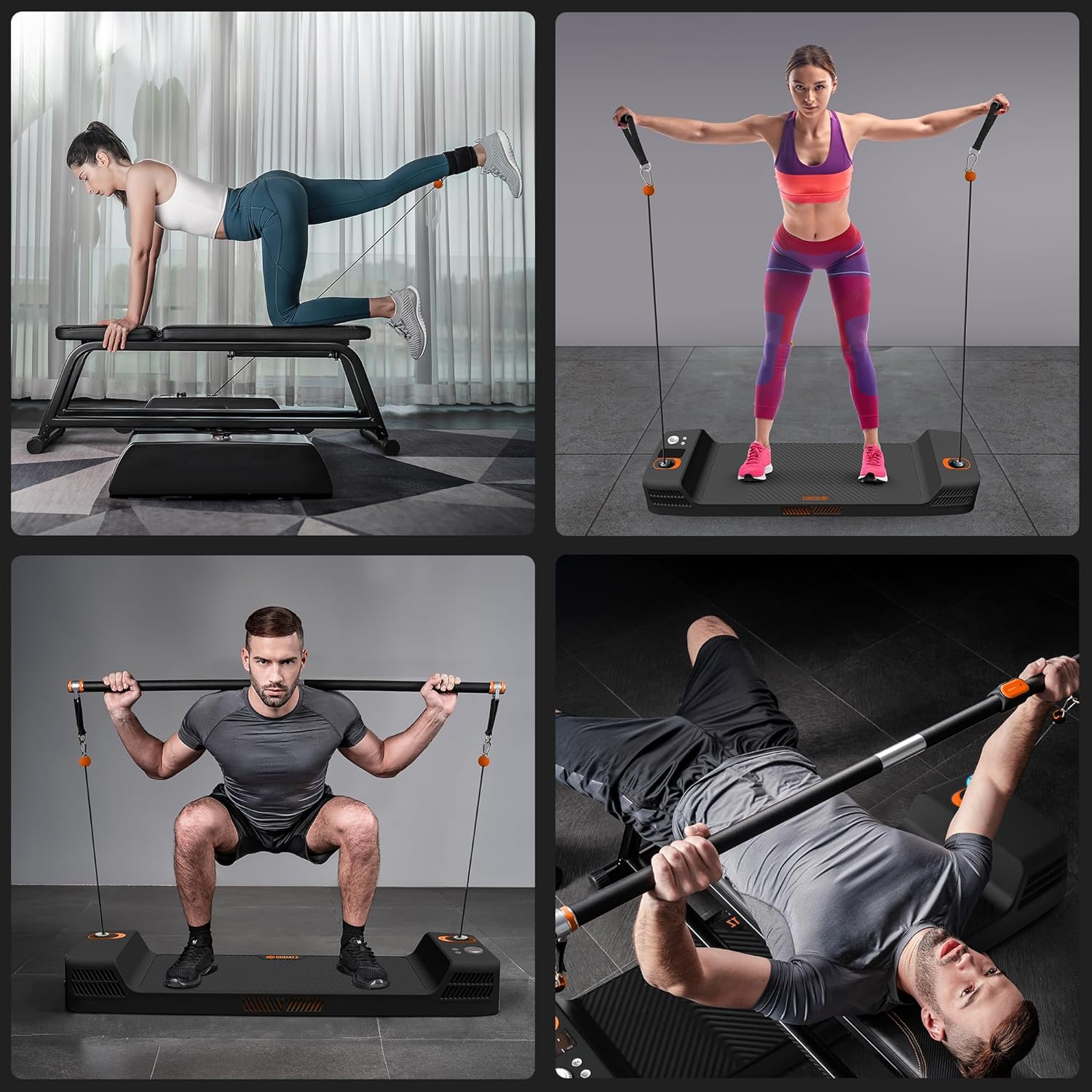 SQUATZ Apollo Board Mini: 150lb Resistance Smart Cable Machine, Functional Trainer for Full Body Workouts, Full Body Strength, Digital Home Gym Equipment with Free App includes Accessories, Orange · v3