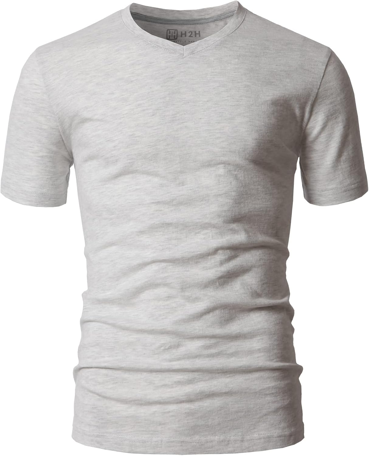 H2H Mens Casual Slim Fit Short Sleeve T-Shirts Soft Lightweight V-Neck/Crew-Neck Size XS to 3XL