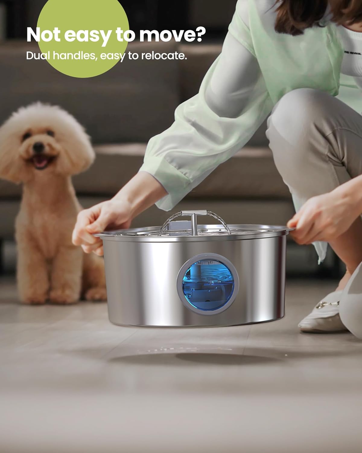 Fontana d'acqua per cani da 7 l/1,8 gall/236 once per cani di grossa taglia - Dispenser automatico per animali domestici in acciaio inossidabile con 8 filtri, fontanelle silenziose per interni per animali domestici, ciotole d'acqua in metallo per cani e gatti