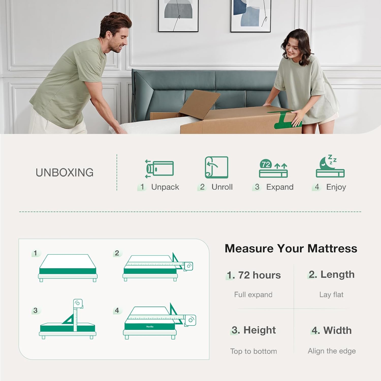 Novilla Queen Mattress 12 Inch Queen Size Memory Foam Mattresses with Cooling Gel Foam for Pressure Relief Mattress in a Box Medium Plush Bed Mattress Queen Size · v2