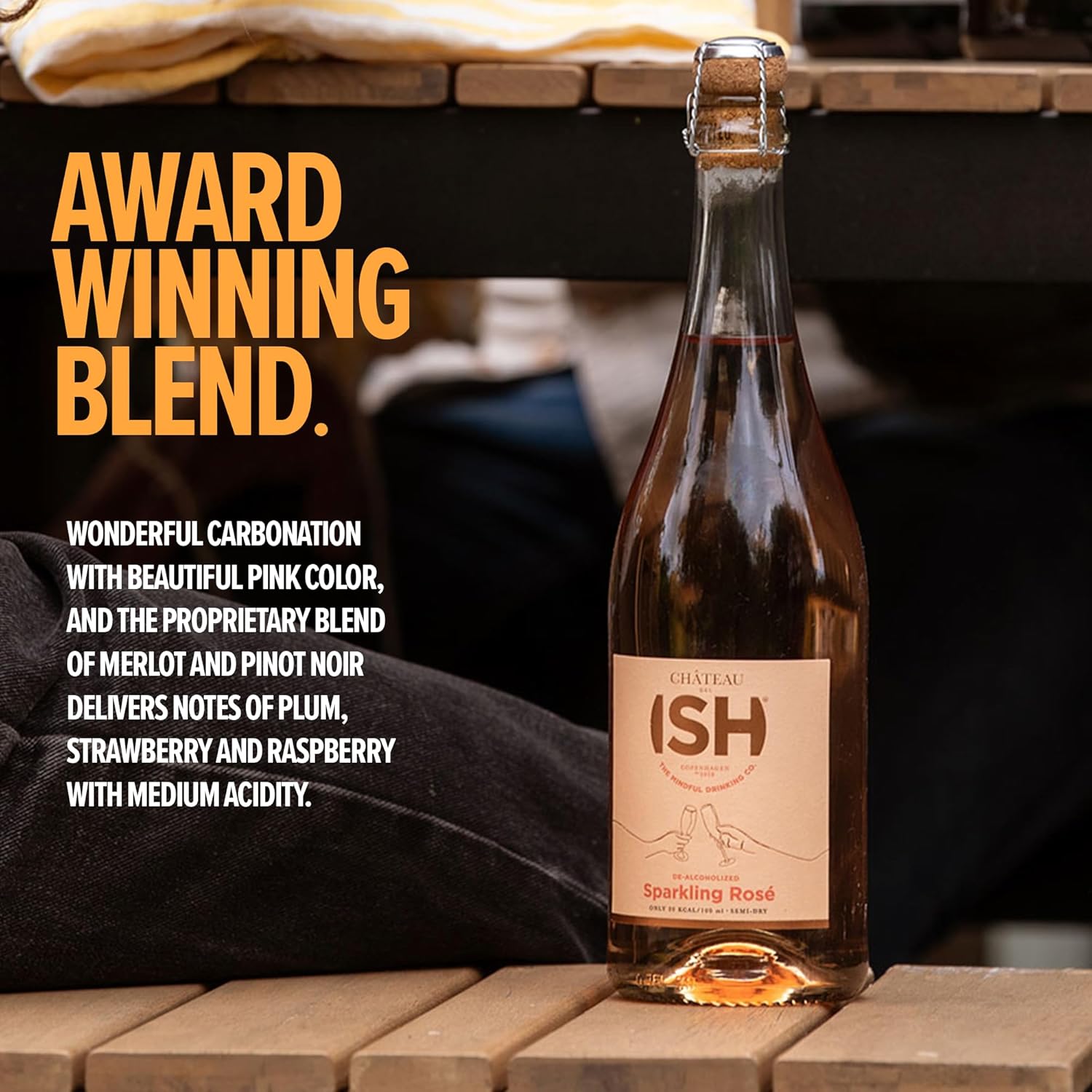 Chateau del ISH Non-Alcoholic Wine Bundle | De-Alcoholized Sparkling White, Rosé, and Espumante | Low Calorie  Only 9 grams of Sugar | 750 ml Each